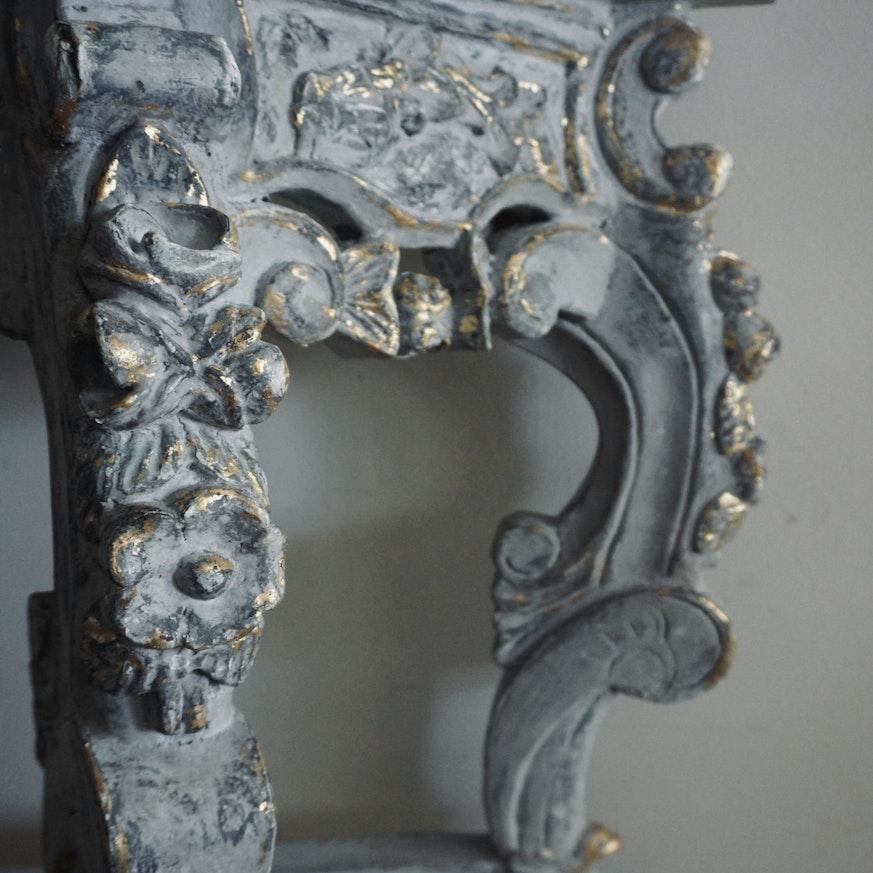 Antique Hand-Carved French Rococo-Style Entryway Tables Pair image 1