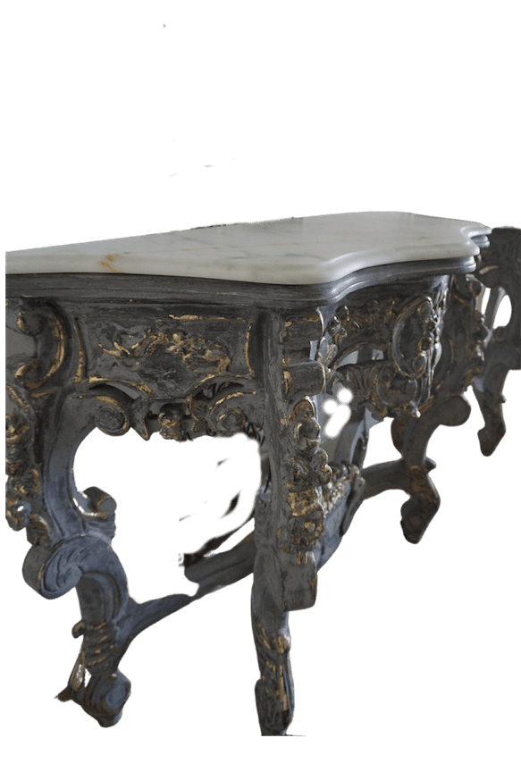 Antique Hand-Carved French Rococo-Style Entryway Tables Pair image 3