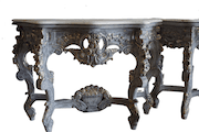 Antique Hand-Carved French Rococo-Style Entryway Tables Pair image 4