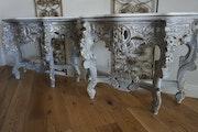 Antique Hand-Carved French Rococo-Style Entryway Tables Pair image 5