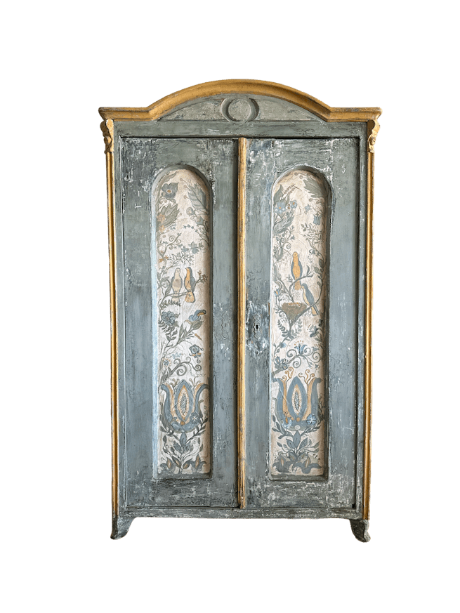 Antique French Pine Rustic Cabinet image 1