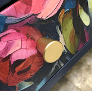 Navy floral end table image 5