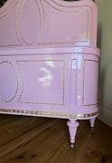 1920s French bed frame, 3/4 bed, high gloss Pink Peony image 3