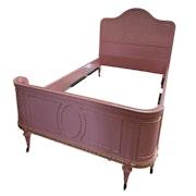 1920s French bed frame, 3/4 bed, high gloss Pink Peony image 4