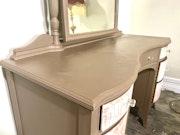 Brown and light pink antique dressing table image 5