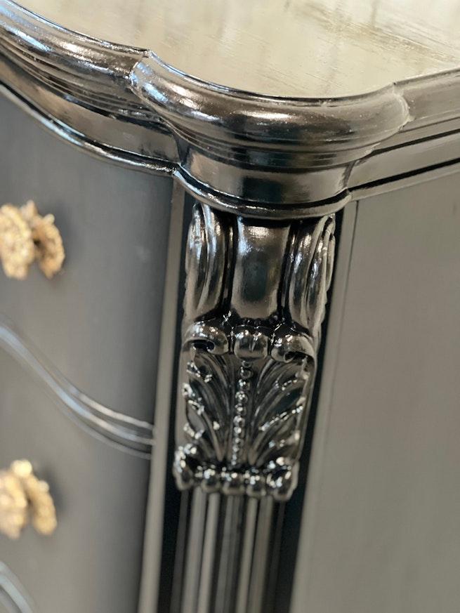 "Black Beauty" Ornately Carved Chest of Drawers image 2
