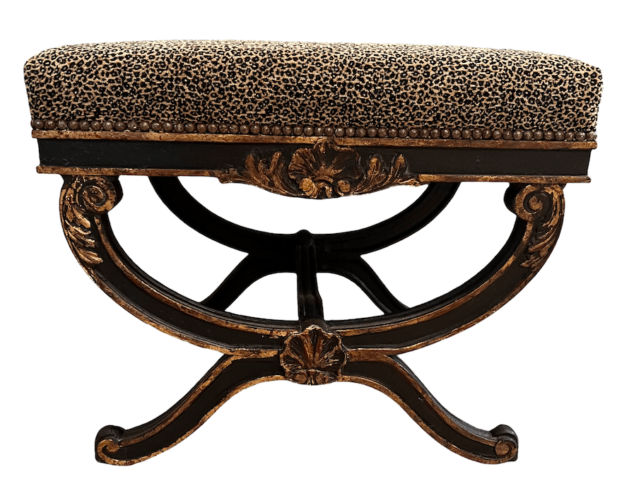 SOLD Vintage French Style Ottoman, Old World Finish image 2