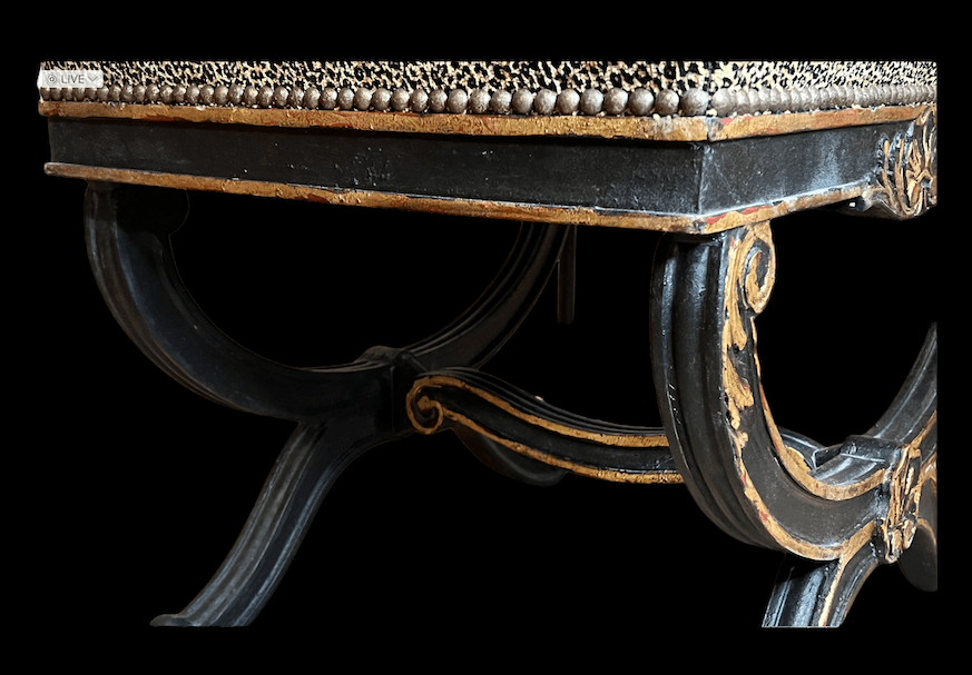 SOLD Vintage French Style Ottoman, Old World Finish image 4