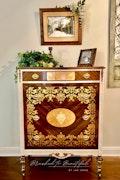 Early 1900’s 4 Drawer Exotic Wood, Gilt & Milk Painted Chest image 2
