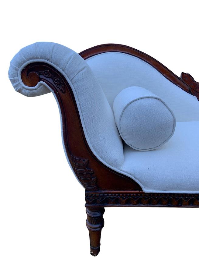 19th century Neoclassical French Empire Swan Chaise Lounge image 1