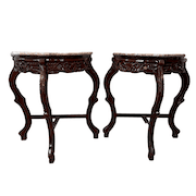 Ornate Carved Marble Console Tables image 1