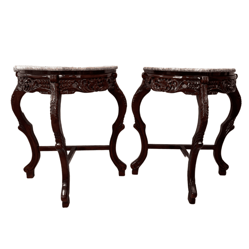 Ornate Carved Marble Console Tables image 1