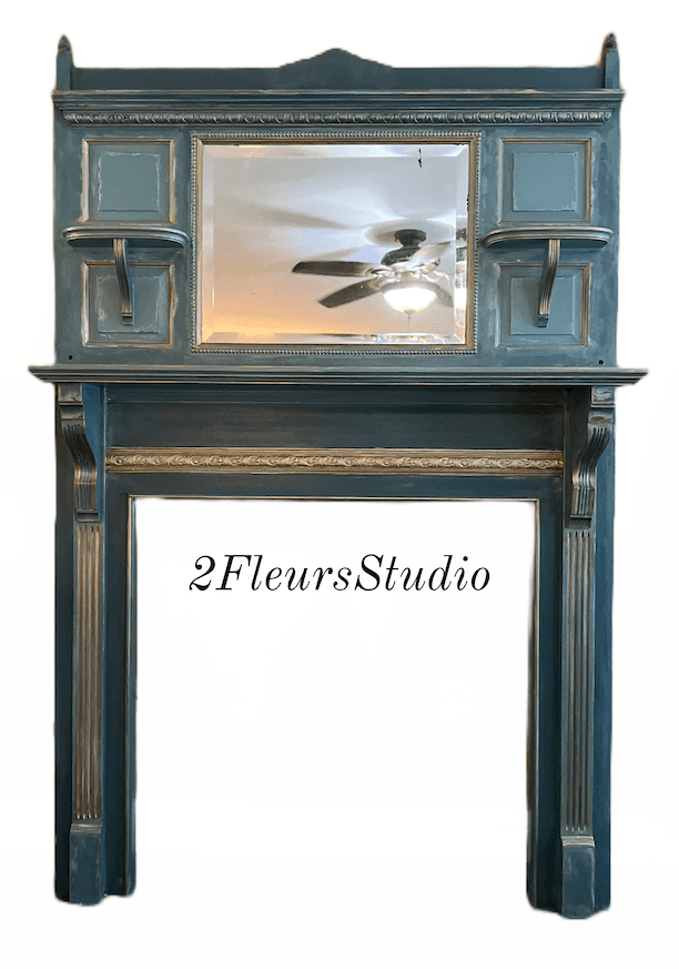 Fireplace Mantle with Display/Beveled Mirror image 2