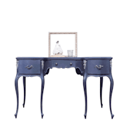 Louis XVI Style French Desk In Charcoal Grey / Black image 1