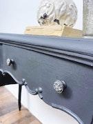Louis XVI Style French Desk In Charcoal Grey / Black image 7