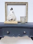 Louis XVI Style French Desk In Charcoal Grey / Black image 9