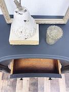 Louis XVI Style French Desk In Charcoal Grey / Black image 10