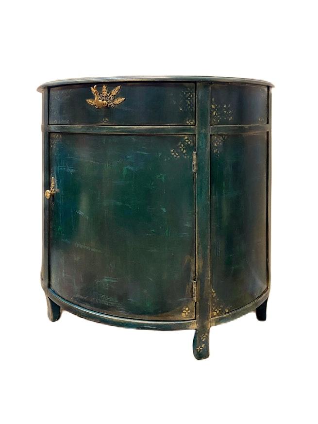 Vintage Hand Painted Bar Ware Storage Cabinet or Wine - Liqu image 1