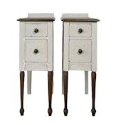Pair of Matching Tall Skinny Nightstands image 1