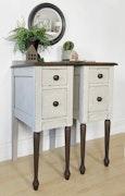 Pair of Matching Tall Skinny Nightstands image 3
