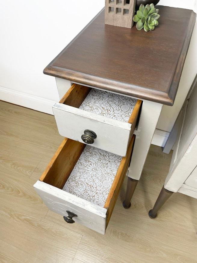 Pair of Matching Tall Skinny Nightstands image 4