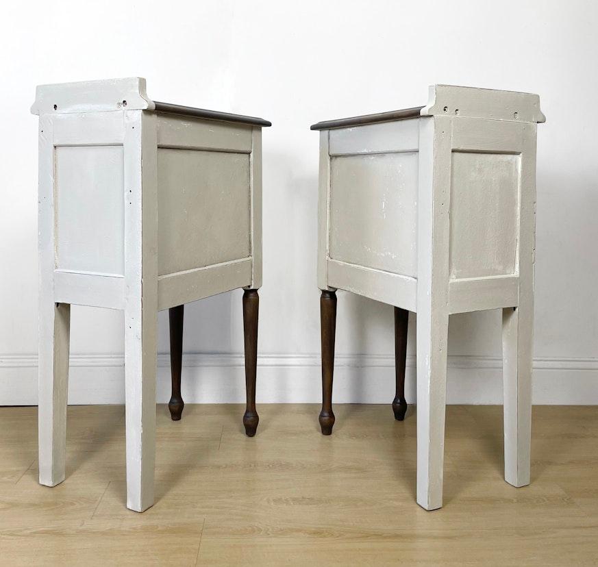 Pair of Matching Tall Skinny Nightstands image 6