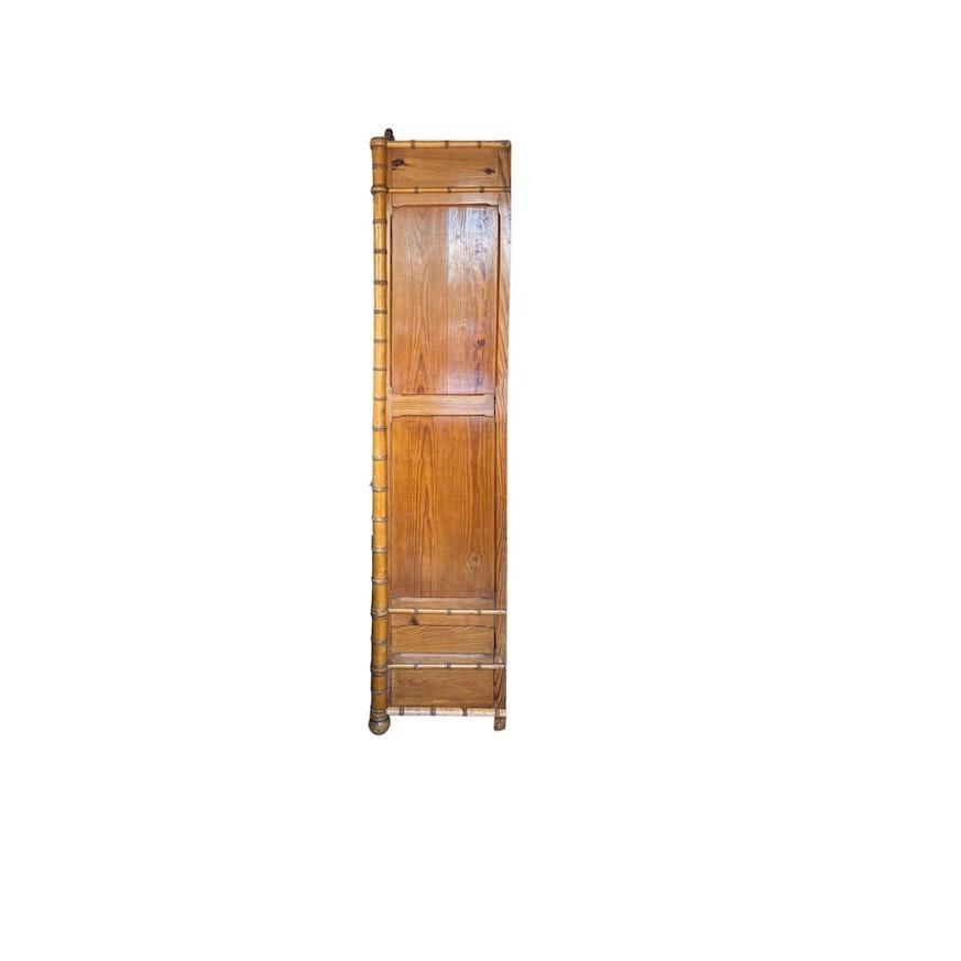 Antique Pine Faux Bamboo Armoire image 2