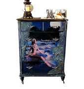 Custom Hand Painted Solid Wood Chest of Drawers "Lorelei" image 1