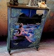 Custom Hand Painted Solid Wood Chest of Drawers "Lorelei" image 4