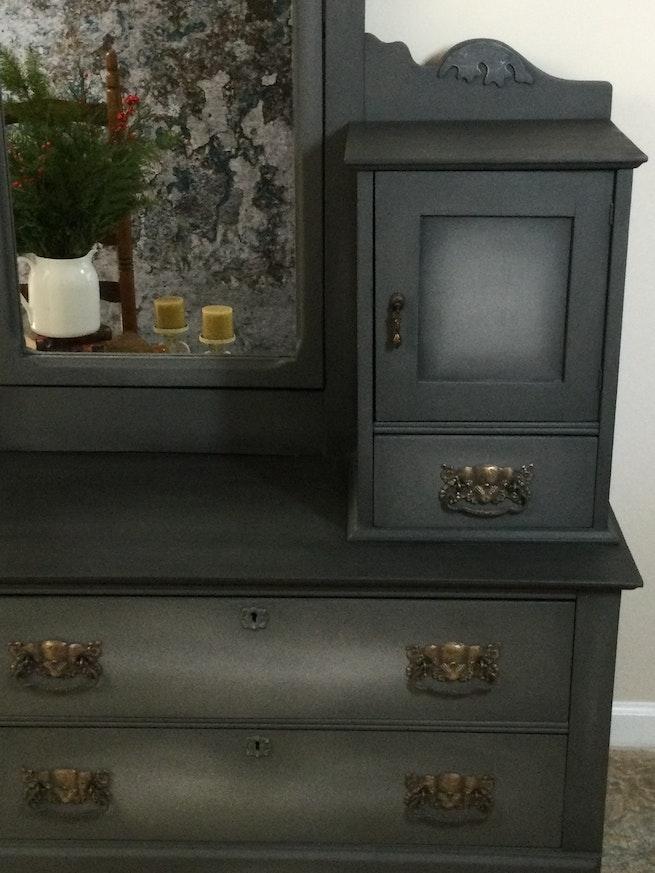 Grey Mirrored Dresser image 3
