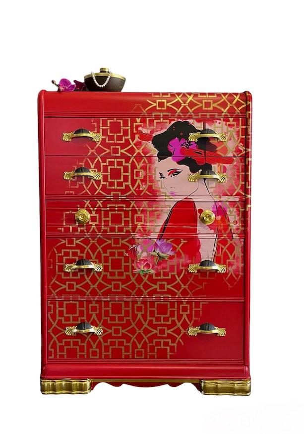 Geisha Girl Waterfall Dresser image 1