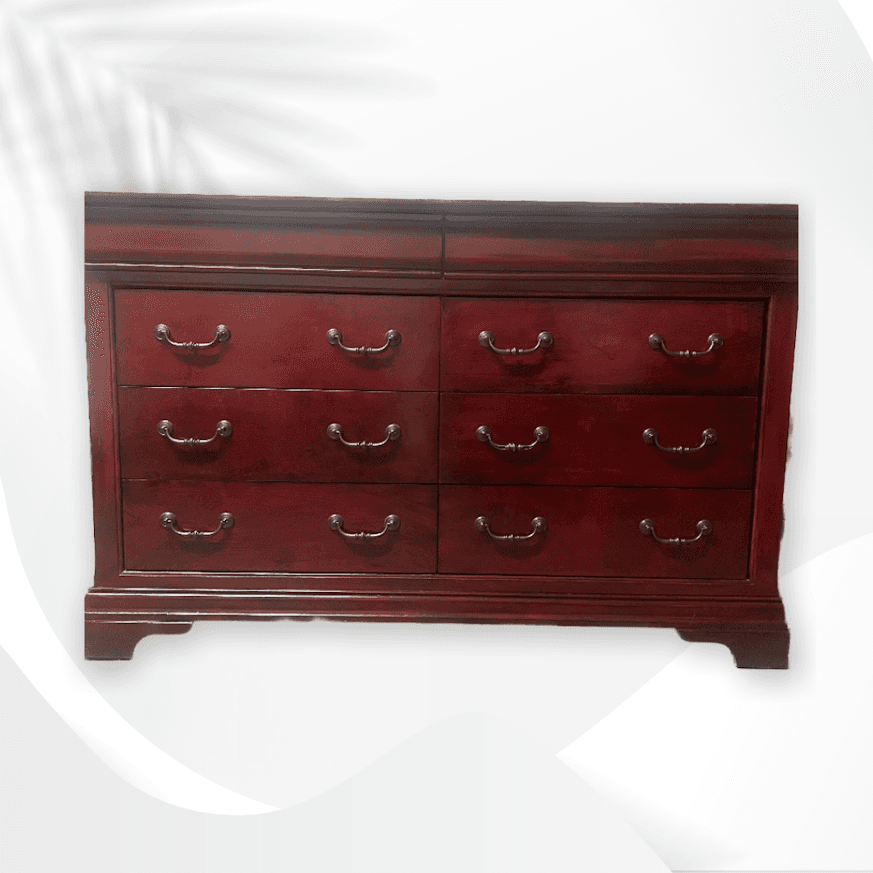 Burgundy Wine Hand Painted Stained Dresser image 1