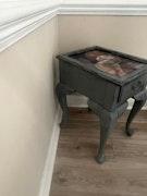 Baseball Hologram Top Surface Gray Distressed End Table image 6