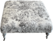 Beautiful Toile Fabric Ottoman image 1