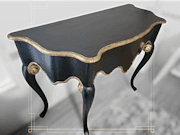 Statement Piece: Black Console Table with Gold Leaf Accents image 3