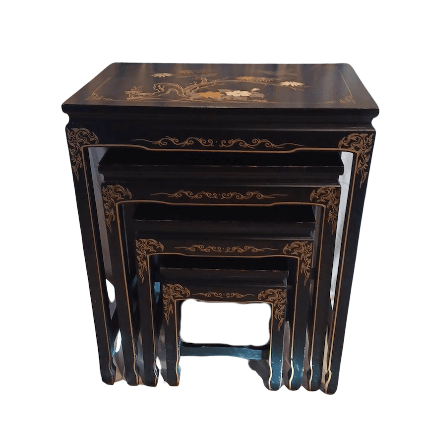 Asian inspired Nesting Tables; set of 4 image 2