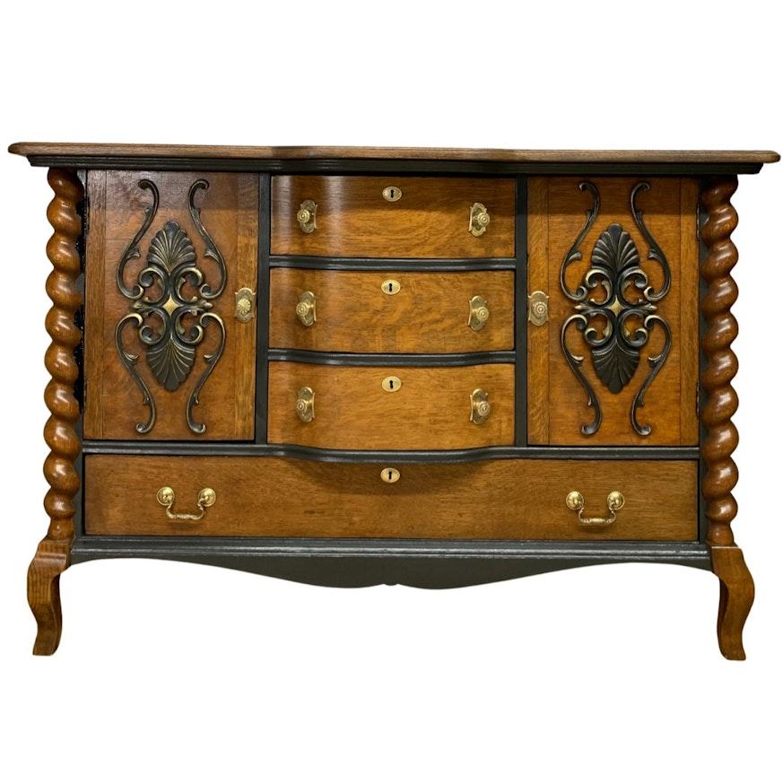 Server-buffet in solid oak with barley twist detail image 1