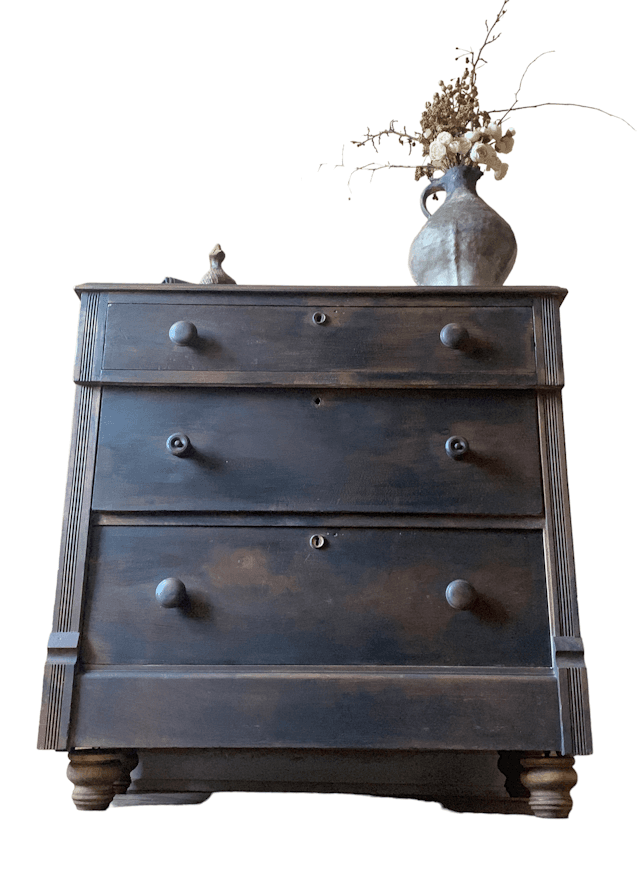 Black Smocked Maple Chest Of Drawers image 1