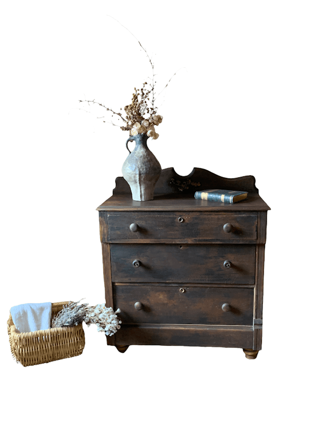Black Smocked Maple Chest Of Drawers image 2