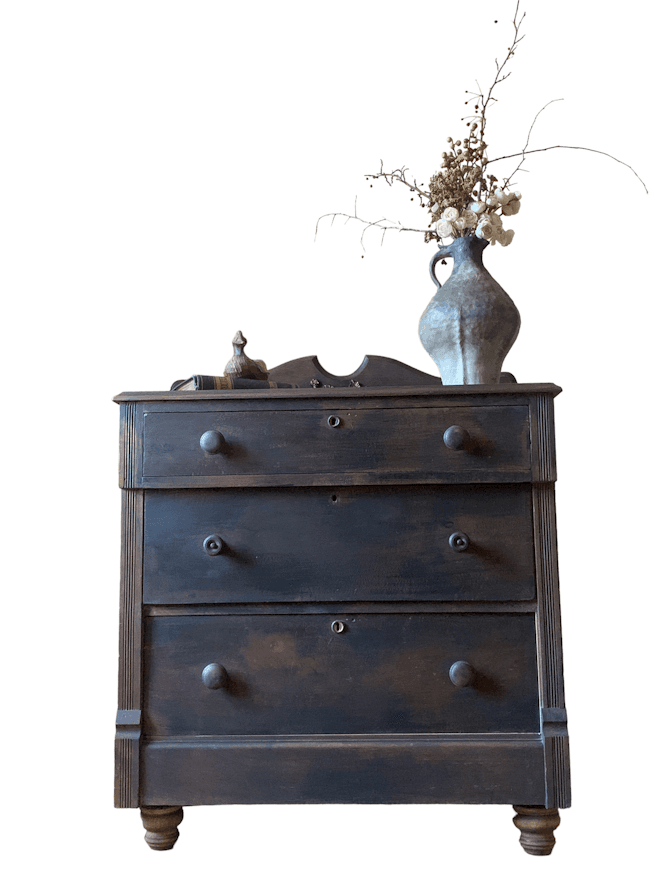 Black Smocked Maple Chest Of Drawers image 4