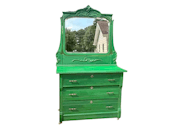 Green With Envy Antique Dresser & Mirror image 1