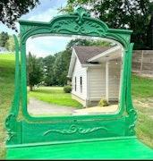 Green With Envy Antique Dresser & Mirror image 3