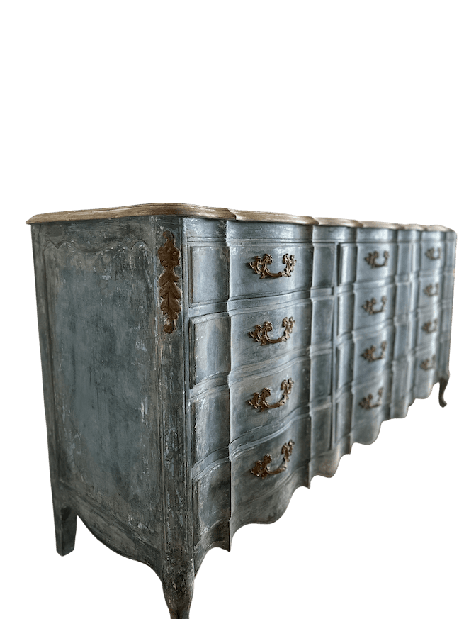 Painted French Provincial Triple Dresser Blue image 1