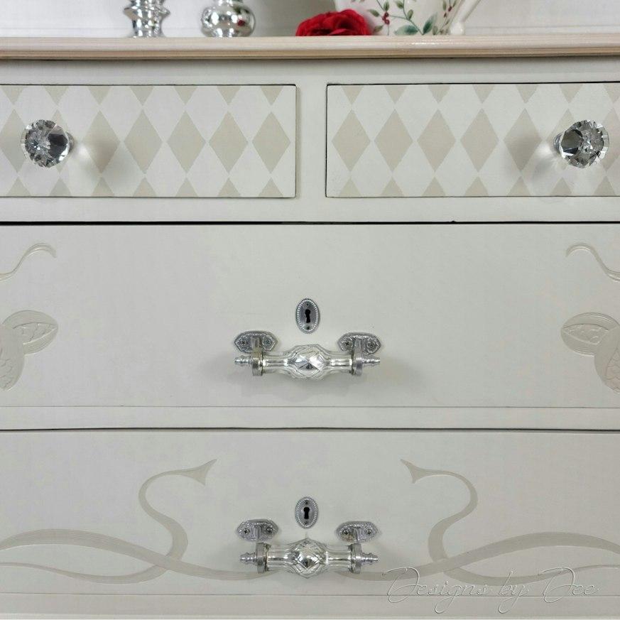 GLASS FOOTED CHEST of DRAWERS image 2