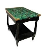 Matching Faux Malachite End Tables image 1
