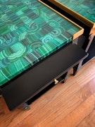 Matching Faux Malachite End Tables image 3