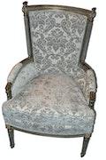French Louis XVI Style Vintage High Back Bergere Chair image 1
