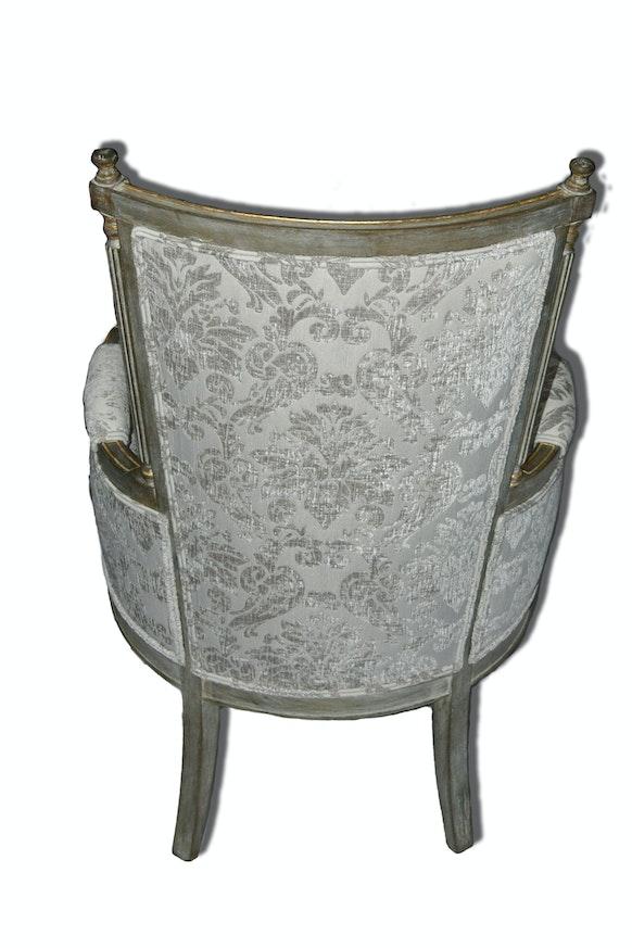 French Louis XVI Style Vintage High Back Bergere Chair image 4