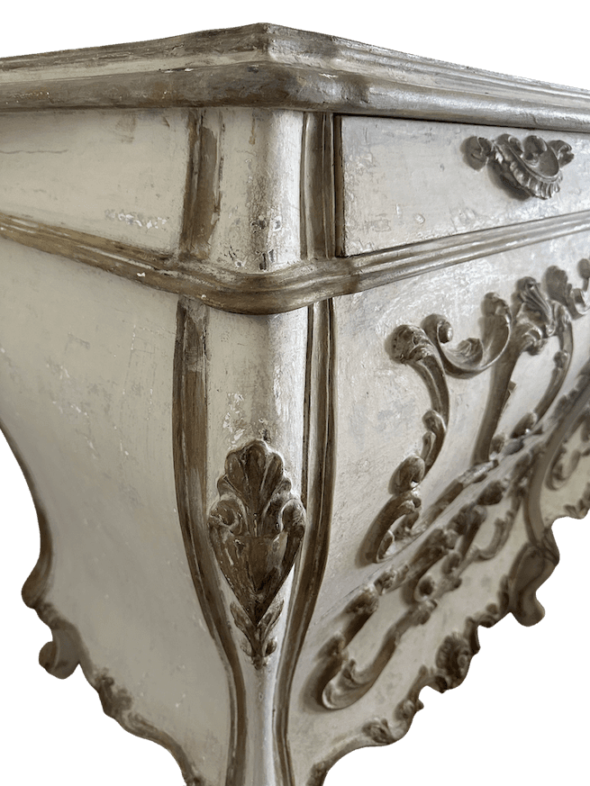 French Rococo Style Dresser in Gesso and Milk Paint image 6