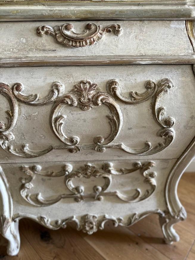 French Rococo Style Dresser in Gesso and Milk Paint image 12